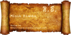 Misik Bianka névjegykártya